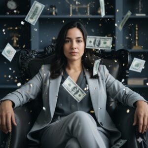 Opulent Confidence in Armchair - AI Prompt - AIVisualsLab