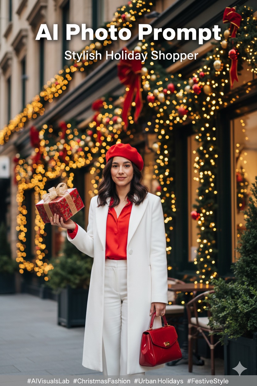 Stylish Holiday Shopper - AI Prompt - AIVisualsLab