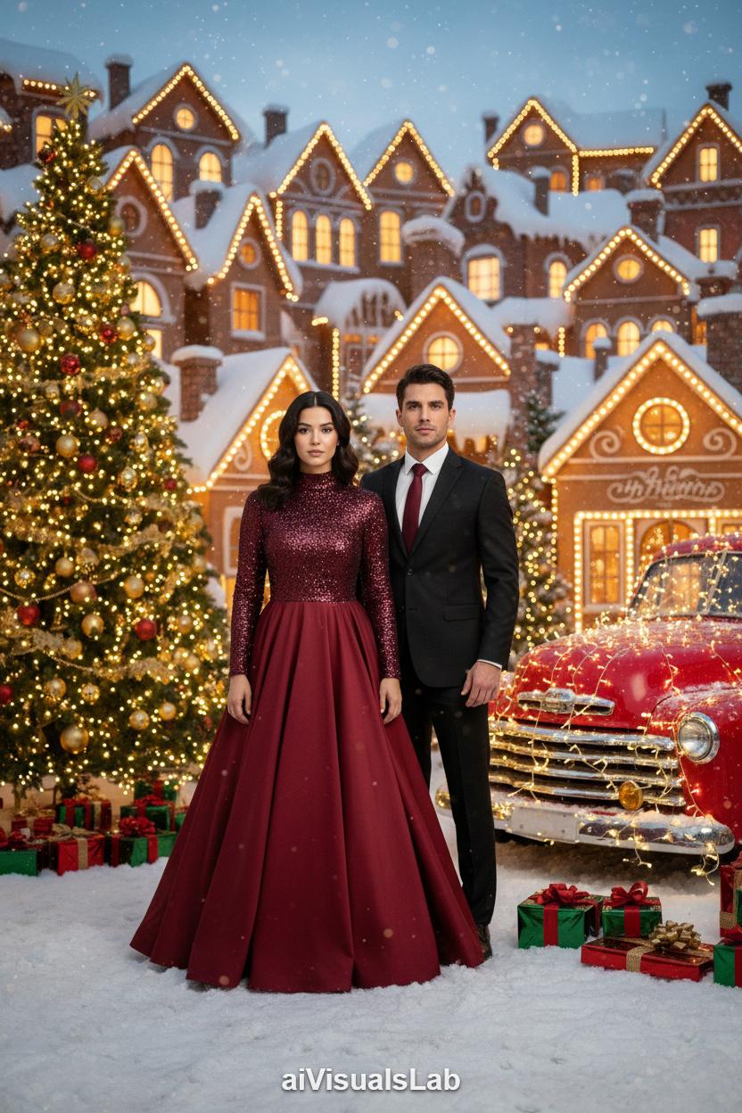 Christmas Village Glow - #aiphoto #aiportrait #aiart #aivisuals