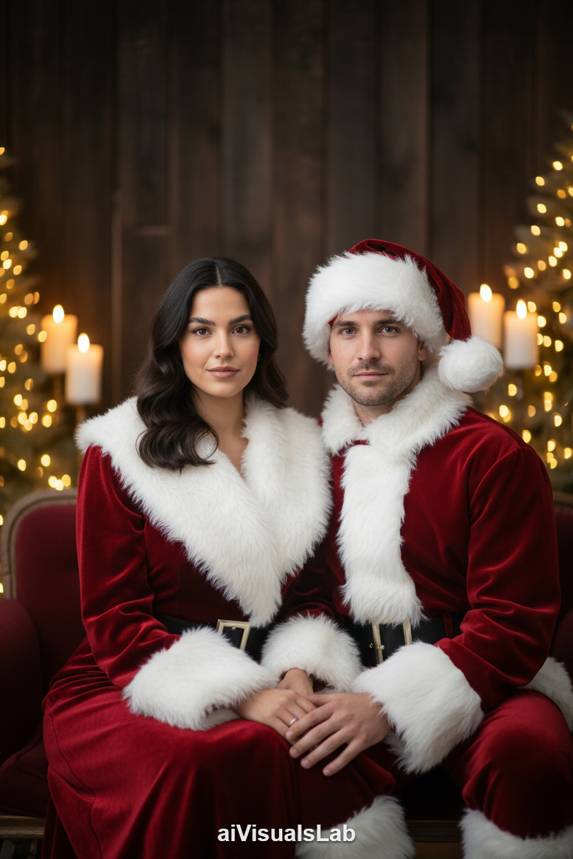 Crimson Fur Holiday Cheer #aiphoto #aiportrait #aiprompt #aivisualslab