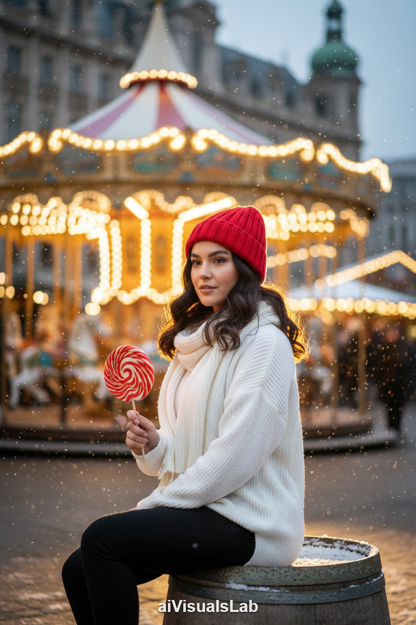 Fairground Winter Glow - #aiphoto #aiportrait #aiart #aivisuals