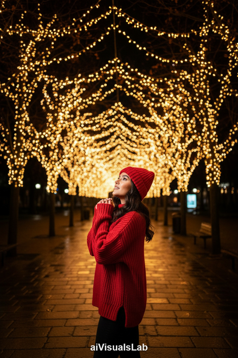 Golden Winter Dream - #aiphoto #aiportrait #aiart #aivisuals