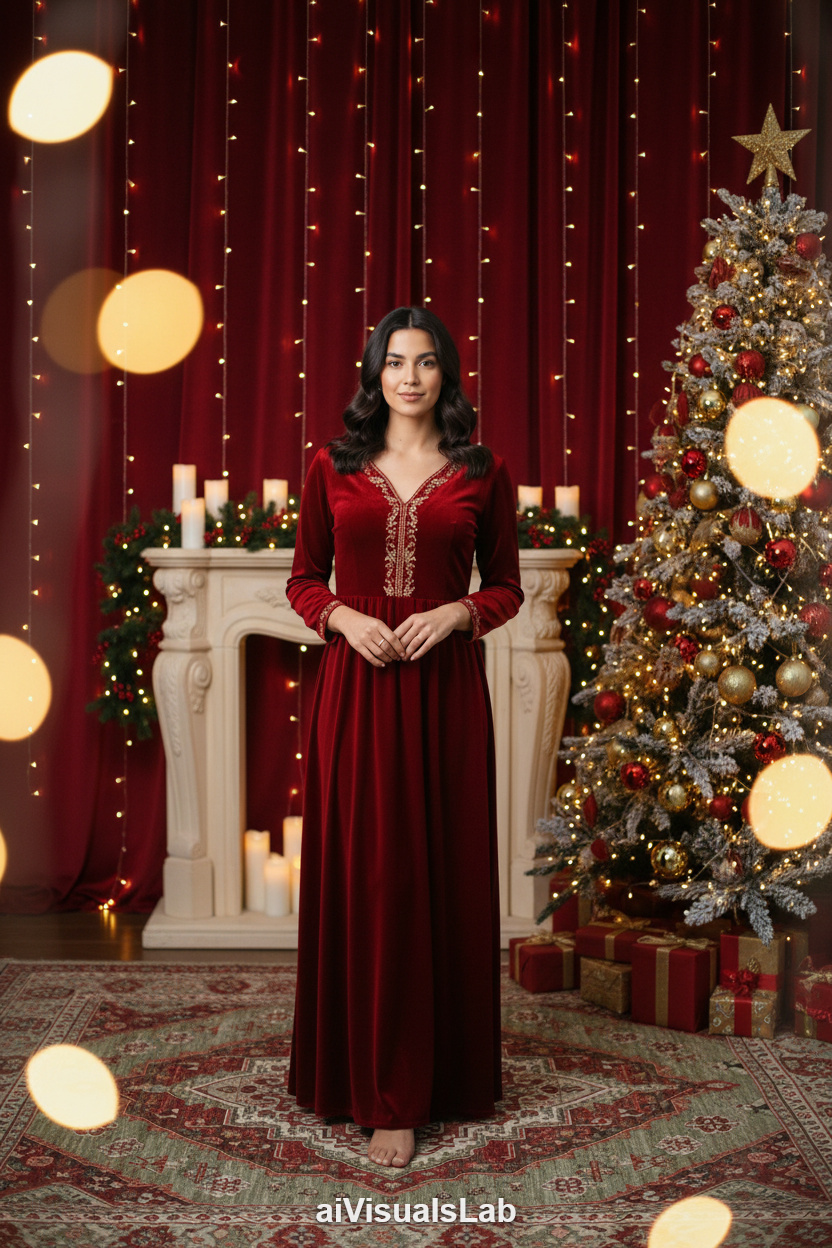 Holiday Glow Portrait #aiphoto #aiportrait #aiprompt #aivisualslab