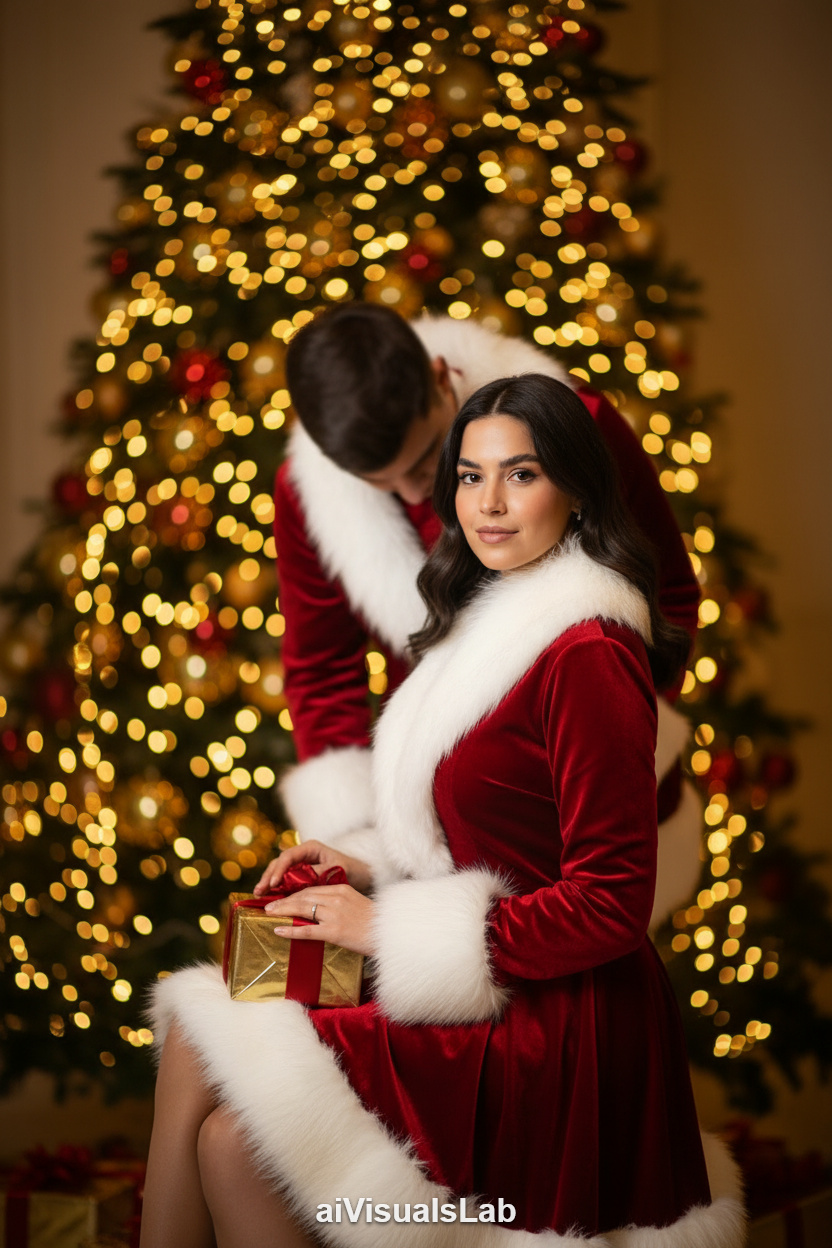 Red Velvet Golden Christmas - #aiphoto #aiportrait #aiart #aivisuals