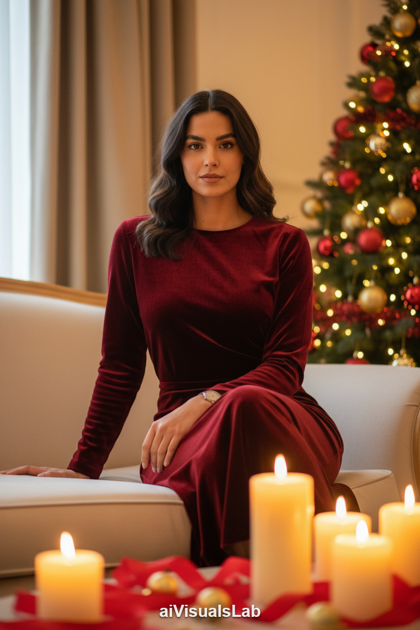 Red Velvet Holiday Glow - #aiphoto #aiportrait #aiart #aivisuals