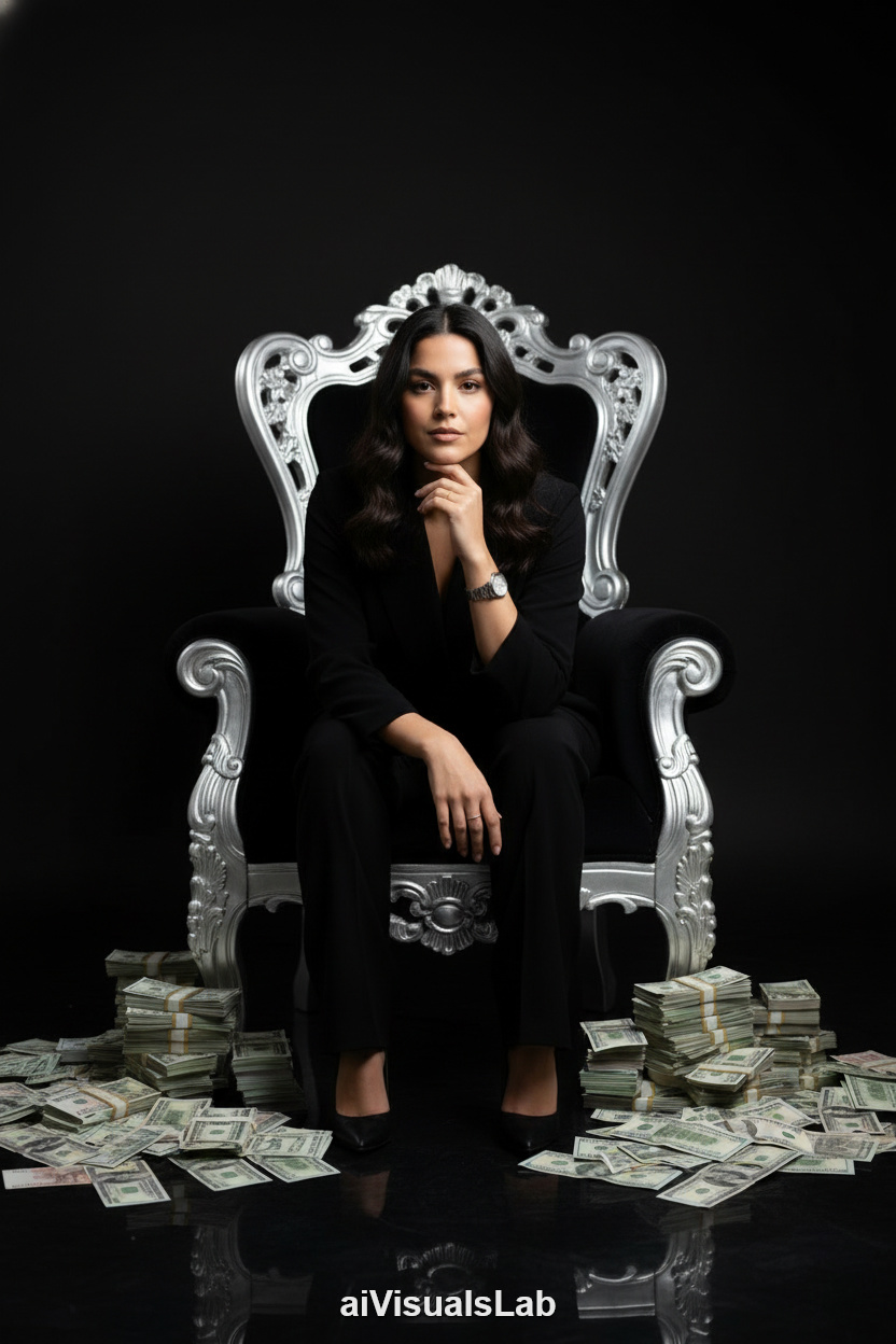 Regal Cash Throne - AI Prompt aiVisualsLab