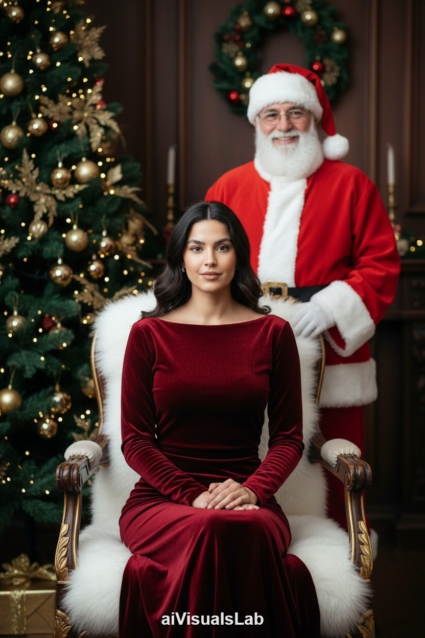 Santa's Festive Throne - #aiphoto #aiportrait #aiart #aivisuals