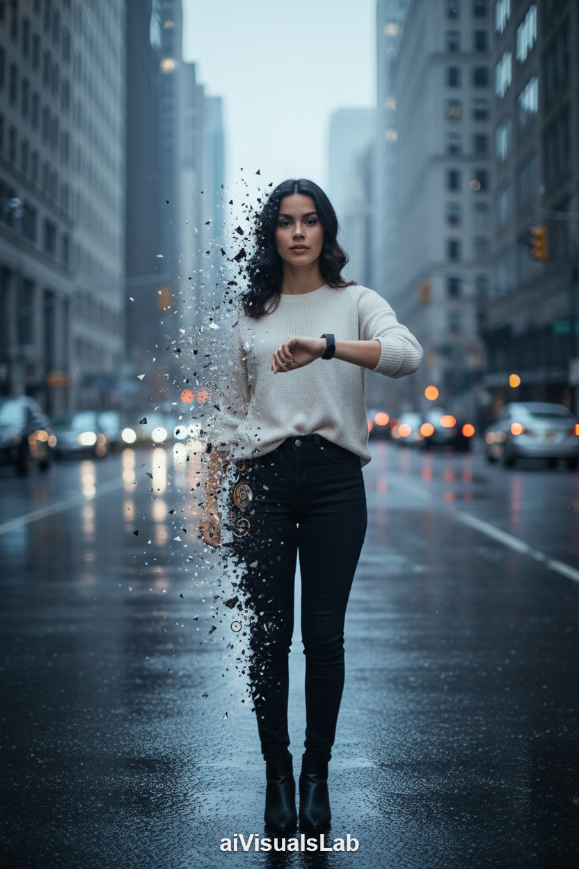 Shattered City Time - AI Prompt aiVisualsLab