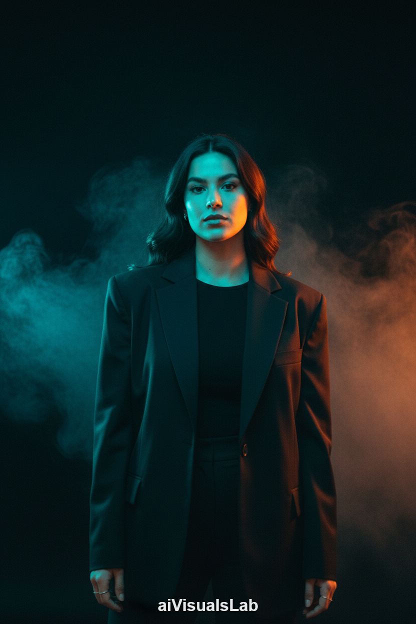 Smoky Cinematic Fashion #aiphoto #aiportrait #aiprompt #aivisualslab