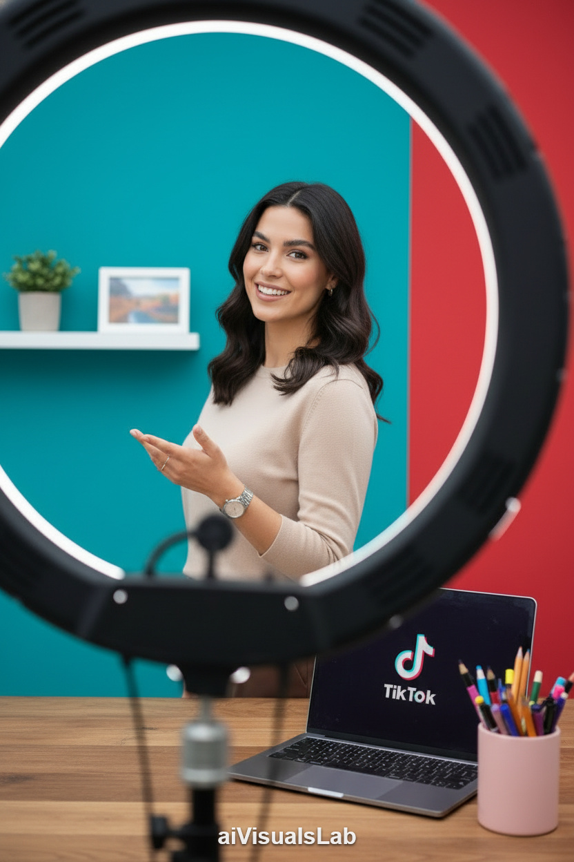 Vibrant TikTok Glow Smile - AI Prompt aiVisualsLab